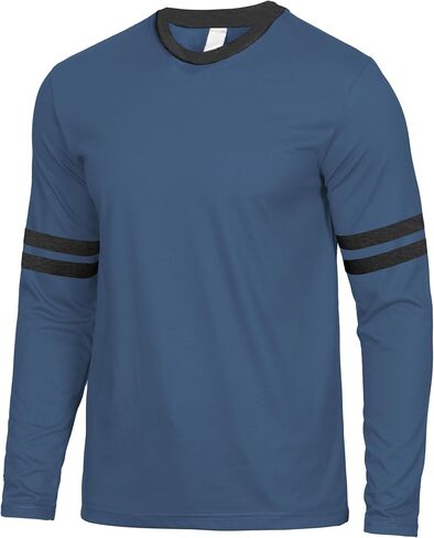 Decrum Mens Long Sleeve Shirts - Soft Comfy Casual Round Neck Full Sleeves Ringer Tee Men in Saudi Arabia