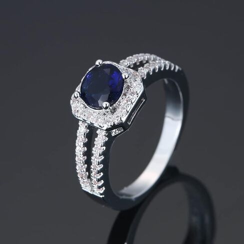 925 sterling Silver Plated Created Amethyst Halo Brilliant Women Ring Ring Ring in Kuwait