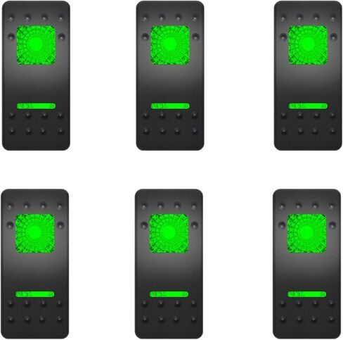 6 Pack Dual Red Lens Marine Boat Rocker Switch Cover Cap Replacement for Carling Actuator/Rocker Switch Dashboard, with Switch Sticker Label in Kuwait