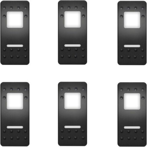 6 Pack Dual Red Lens Marine Boat Rocker Switch Cover Cap Replacement for Carling Actuator/Rocker Switch Dashboard, with Switch Sticker Label in Kuwait