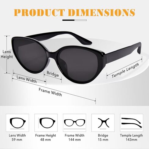 OPTOFENDY Polarized Cat Eye Sunglasses for Women, Trendy TR90 Sun Glasses, Lightweight Shades UV Protection, OP3033 in Kuwait