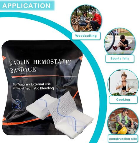 شاش الجلطة السريعة ، الإسعافات الأولية Advanced Stop the Bleed Kit Combat مرنة مرنة الشاش الإزاحة الشاش الأسرع تعبئة الجروح الطبية ، مستلزمات مجموعة البقاء (3 "× 12.5") in Kuwait