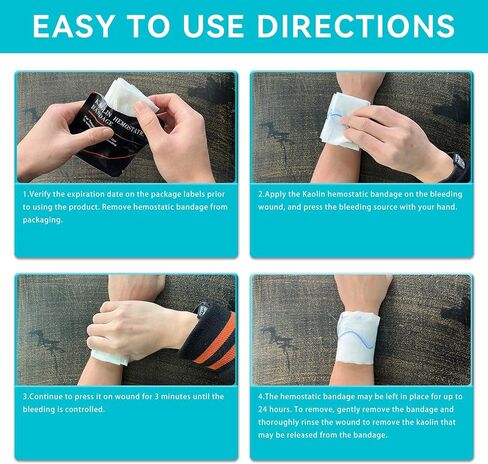 شاش الجلطة السريعة ، الإسعافات الأولية Advanced Stop the Bleed Kit Combat مرنة مرنة الشاش الإزاحة الشاش الأسرع تعبئة الجروح الطبية ، مستلزمات مجموعة البقاء (3 "× 12.5") in Kuwait