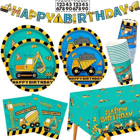 Dinosaur Birthday Party Supplies Disposable Paper Plates Napkins Cups Tablecloth and Banner for Dinosaur Party Decorations Serve 25 in Kuwait