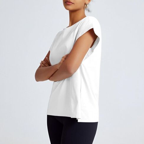 Women's Workout Shirts Loose Fit Short Sleeve Running Athletic Tops Quick Dry UPF 50+ in Saudi Arabia