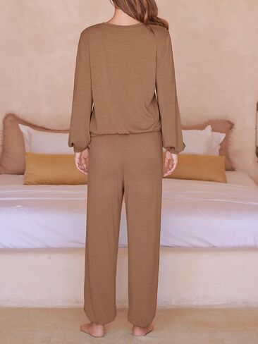 CUPSHE Womens 2 Piece Outfits Lounge Sets Long Sleeve Tops Drawstring Jogger Pants Spring Travel Pants Sets in Saudi Arabia