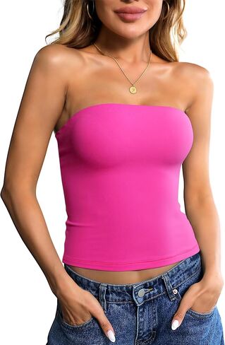 Ibeauti Womens Tube Top Strapless Crop Tops Double Lined Sexy Y2K Going Out Summer Top in Saudi Arabia