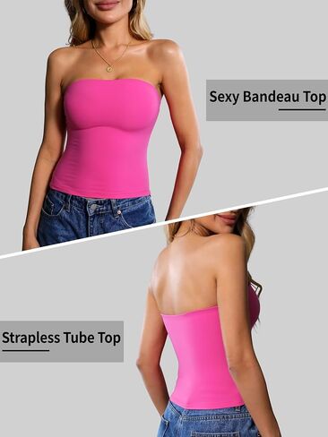 Ibeauti Womens Tube Top Strapless Crop Tops Double Lined Sexy Y2K Going Out Summer Top in Saudi Arabia