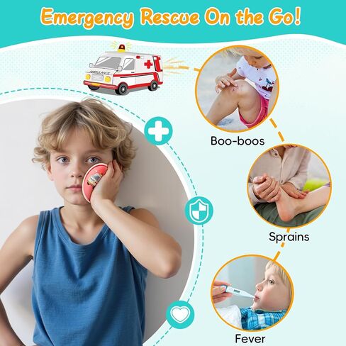 Comfytemp Kids Ice Packs for Boo Boos, FSA HSA Eligible, Baby Small Gel Ice Packs for Injuries Reusable, Mini Hot Cold Compress for Pain Relief, Toothache, Fever, Toddler First Aid - 6 PCS - Vehicle in Saudi Arabia