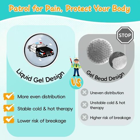 Comfytemp Kids Ice Packs for Boo Boos, FSA HSA Eligible, Baby Small Gel Ice Packs for Injuries Reusable, Mini Hot Cold Compress for Pain Relief, Toothache, Fever, Toddler First Aid - 6 PCS - Vehicle in Saudi Arabia
