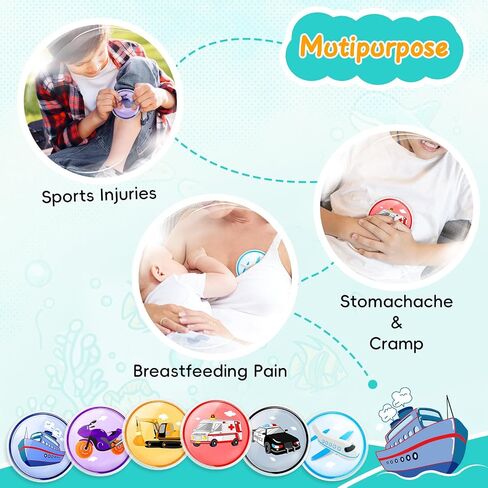 Comfytemp Kids Ice Packs for Boo Boos, FSA HSA Eligible, Baby Small Gel Ice Packs for Injuries Reusable, Mini Hot Cold Compress for Pain Relief, Toothache, Fever, Toddler First Aid - 6 PCS - Vehicle in Saudi Arabia