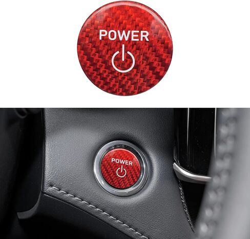 QianBao Compatible with Start Stop Button Cover Carbon Fiber Keyless Car Engine Ignition Switch for Toyota Crown Highlander 2022 2023 2024 Black in Kuwait