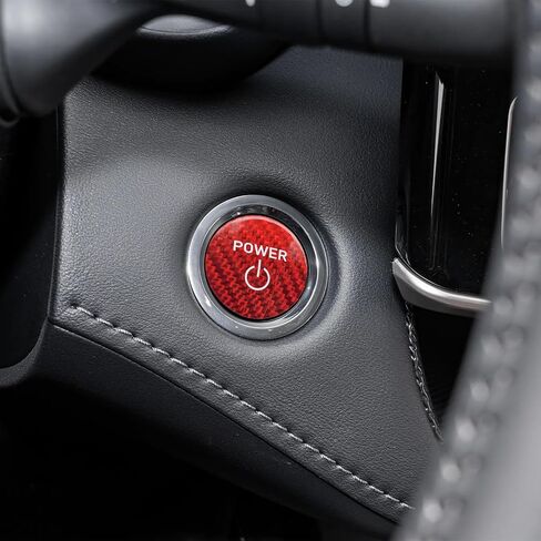 QianBao Compatible with Start Stop Button Cover Carbon Fiber Keyless Car Engine Ignition Switch for Toyota Crown Highlander 2022 2023 2024 Black in Kuwait