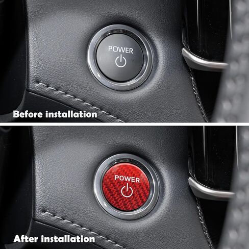 QianBao Compatible with Start Stop Button Cover Carbon Fiber Keyless Car Engine Ignition Switch for Toyota Crown Highlander 2022 2023 2024 Black in Kuwait