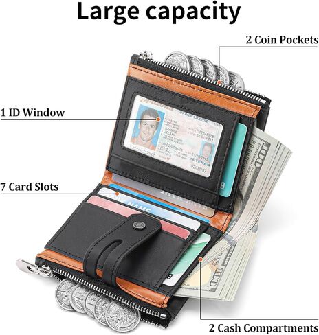 GAEKEAO Chain Wallets for Men - Bifold RFID Blocking Mens Wallet with Chain, High Security Leather Wallets with Coin Pocket in Saudi Arabia