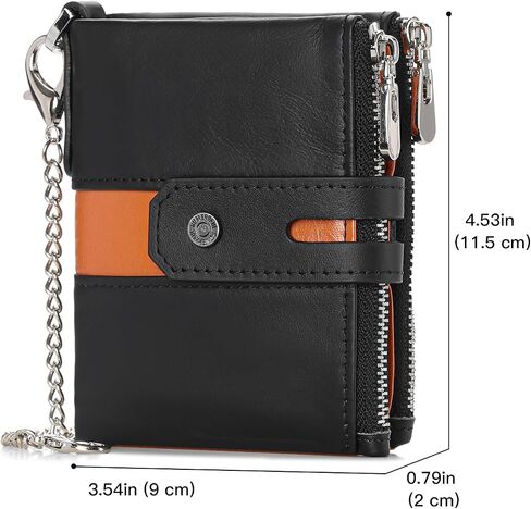 GAEKEAO Chain Wallets for Men - Bifold RFID Blocking Mens Wallet with Chain, High Security Leather Wallets with Coin Pocket in Saudi Arabia
