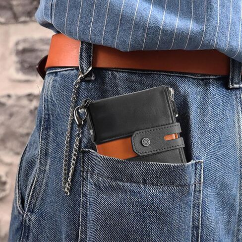 GAEKEAO Chain Wallets for Men - Bifold RFID Blocking Mens Wallet with Chain, High Security Leather Wallets with Coin Pocket in Saudi Arabia
