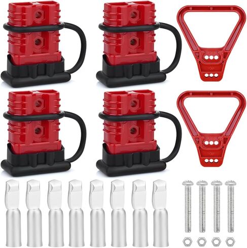 2PCS 175A 1/0-4 Gauge Battery Cable Quick Connect/Disconnect Connector Plug Kit for Car Forklift Motor Winch Trailer (Red 1/0AWG) in Kuwait