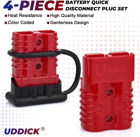 2PCS 175A 1/0-4 Gauge Battery Cable Quick Connect/Disconnect Connector Plug Kit for Car Forklift Motor Winch Trailer (Red 1/0AWG) in Kuwait