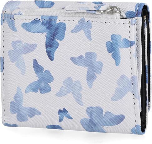 Mundi Anna Indexer محفظة صغيرة للنساء ، حامل بطاقة الائتمان النحيف مع جيب عملة Zipper ، محفظة Wifold Compact Womens مع نافذة معرف باللون الأسود المنسوج in Kuwait
