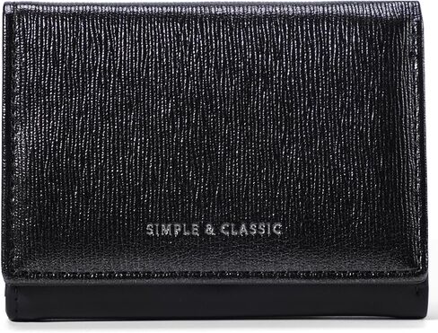 Womens Womens Trifold Trifold Slim Pearlescent Neady Leather Glitter Gute Wallet Cash Pocket with Coin Pres in Kuwait