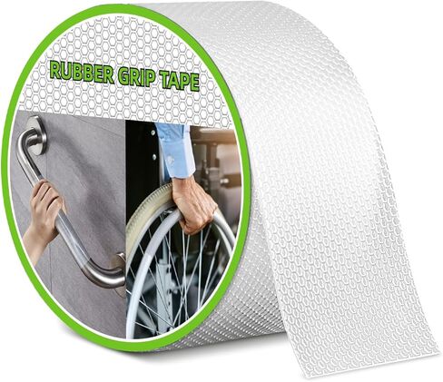 شريط مطاطي للقبضة، شريط غير قابل للانزلاق، لاصق معزز قوي للغاية للإمساك الآمن والاحتكاك - مثالي للأدوات والأدوات والأعمال اليدوية والمزيد (أسود، 4 بوصات × 10 أقدام) in Kuwait