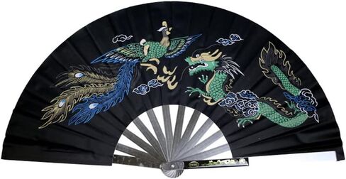 الفولاذ المقاوم للصدأ Tai Chi Fan Fan Disporative Fovative Fan Tharing Kung Fu Fan for Performance Dance ، ورقص الفنون ، والتدريب ، والرياضة ، والزخارف ، والمهرجان ، والهدية (أسود - لا نمط) in Kuwait