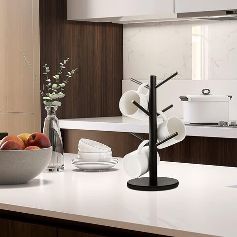 MyLifeunit Mug Holder Tree ، حامل فنجان القهوة مع 6 خطافات (أسود) in Saudi Arabia