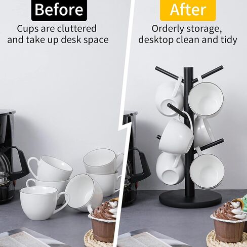 MyLifeunit Mug Holder Tree ، حامل فنجان القهوة مع 6 خطافات (أسود) in Saudi Arabia