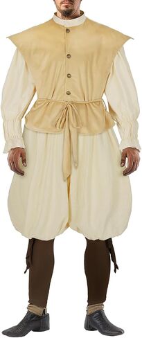 Mens Renaissance Costume Midevil/Renaissance Clothing Men Outfit Medieval Vest Pants Shirt Viking Costume Vintage in Saudi Arabia