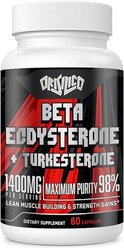 1400mg Beta Ecdysterone and Turkesterone Supplements, Maximized 98% Beta Ecdysterone & 20% Turkesterone Extract for Muscle Mass,Strength, Protein Synthesis, 60 Capsules in Saudi Arabia