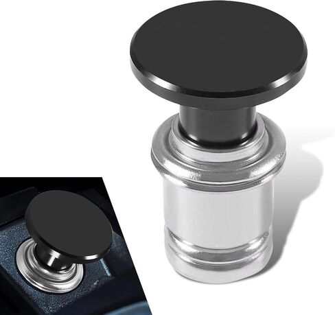 1 PC Car Cigarette Lighter Plug, 1.25" x 1.77" Alloy Surface Polished Burr-Free Rust-Proof Cigarette Lighter, Decorative Replacement Accessory, for Most Cars, SUVs, Motorcycles (Black) in Saudi Arabia