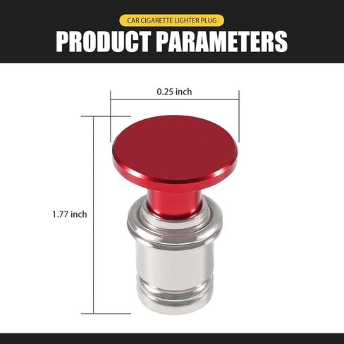 1 PC Car Cigarette Lighter Plug, 1.25" x 1.77" Alloy Surface Polished Burr-Free Rust-Proof Cigarette Lighter, Decorative Replacement Accessory, for Most Cars, SUVs, Motorcycles (Black) in Saudi Arabia