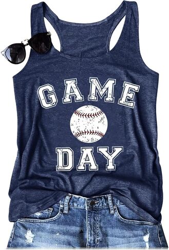 Womens Vintage Graphic Racerback Tank Tops Summer Beach Vacation Tank Cami Casual Loose Workout Yoga Tanks Vest in Kuwait