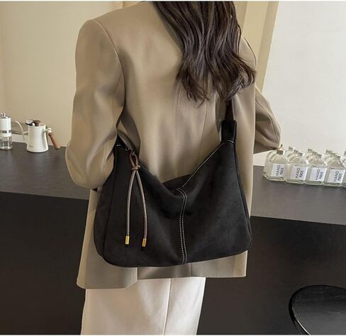 Brown Suede Tote Bag for Women - Retro Shoulder Bag for Office, Everyday, Shopping, Travelling in Kuwait