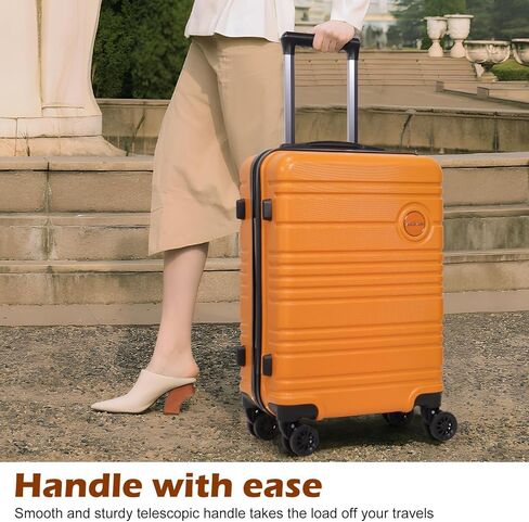 مجموعة حقائب أمتعة ABS + PC مكونة من 3 قطع مع عجلات دوارة وقفل TSA 20 بوصة مجموعة أمتعة خفيفة الوزن (رمادي) in Kuwait