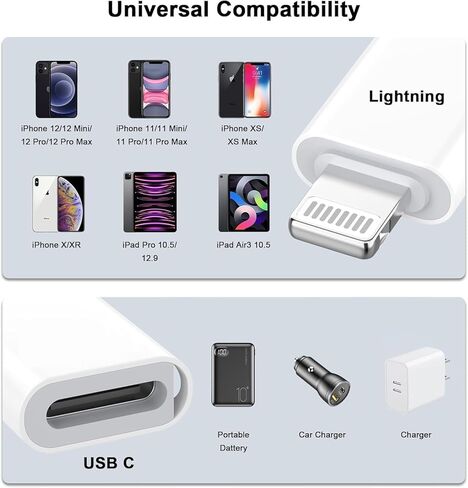4Pack Lightning Male to USB C Female Charging Adapter,Type C Charging Support Data Transmission Connector Dongle Compatible with iPhone 14/13/12/11/8/X/XR/XS/SE/7/Plus/Pro Max/6/5 iPad Air Mini in Kuwait