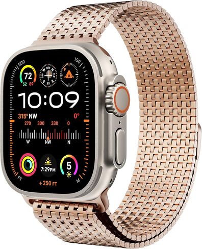 LULULOOK Milanese Mesh Loop Compatible with Apple Watch Band 49/46/45/44/42/41/40/38mm for Men Women, Stainless Steel Magnetic Buckle Strap for iWatch Ultra 3/2 Ultra Series 11 10 9 8 7 6 SE 5 4 3 in Saudi Arabia