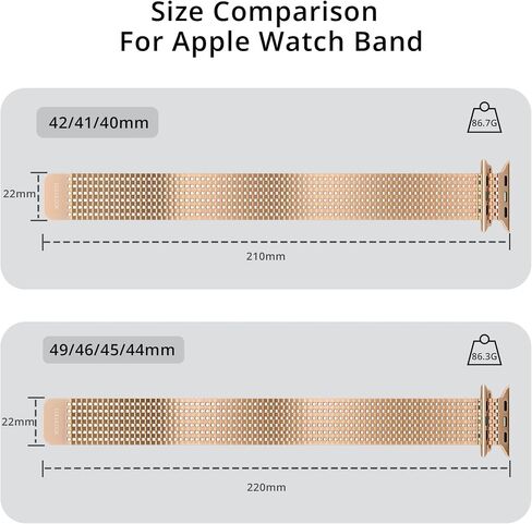 LULULOOK Milanese Mesh Loop Compatible with Apple Watch Band 49/46/45/44/42/41/40/38mm for Men Women, Stainless Steel Magnetic Buckle Strap for iWatch Ultra 3/2 Ultra Series 11 10 9 8 7 6 SE 5 4 3 in Saudi Arabia