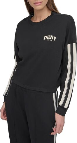 DKNY Womens Stripe Logo Logo Crewneck Sweatshirt in Saudi Arabia
