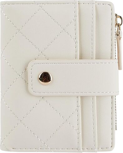 Women's Cute Leather Card Holder Small Compact Bifold Wallet with Zip Coin Pocket,Light Purple in Kuwait