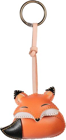 Animal Vegan Leather Charm Keychain - Hand-Sewn Bag Charm for Car Keys, Backpack Decoration, Gift for Women, Men, and Kids in Saudi Arabia