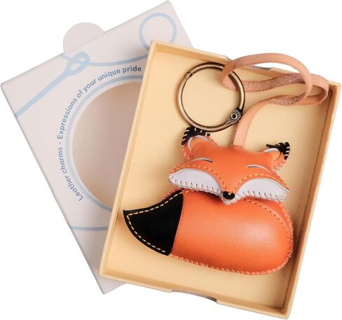 Animal Vegan Leather Charm Keychain - Hand-Sewn Bag Charm for Car Keys, Backpack Decoration, Gift for Women, Men, and Kids in Saudi Arabia