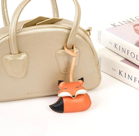 Animal Vegan Leather Charm Keychain - Hand-Sewn Bag Charm for Car Keys, Backpack Decoration, Gift for Women, Men, and Kids in Saudi Arabia