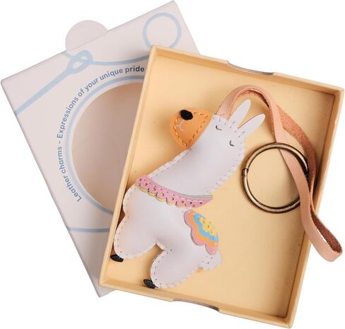 Animal Vegan Leather Charm Keychain - Hand-Sewn Bag Charm for Car Keys, Backpack Decoration, Gift for Women, Men, and Kids in Saudi Arabia