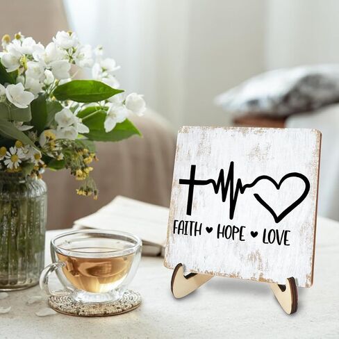 Inspirational Wood Sign Rustic Desk Decor Home Office Work Desk Accessories Decorative Motivational Christian Gifts Religious Bible Verse Faith Decorations Office Supplies Cubicle Decor Table Plaque in Saudi Arabia