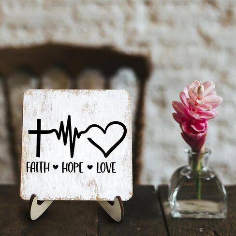 Inspirational Wood Sign Rustic Desk Decor Home Office Work Desk Accessories Decorative Motivational Christian Gifts Religious Bible Verse Faith Decorations Office Supplies Cubicle Decor Table Plaque in Saudi Arabia