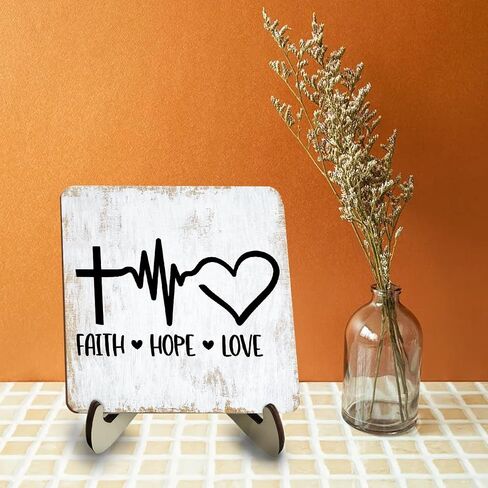 Inspirational Wood Sign Rustic Desk Decor Home Office Work Desk Accessories Decorative Motivational Christian Gifts Religious Bible Verse Faith Decorations Office Supplies Cubicle Decor Table Plaque in Saudi Arabia