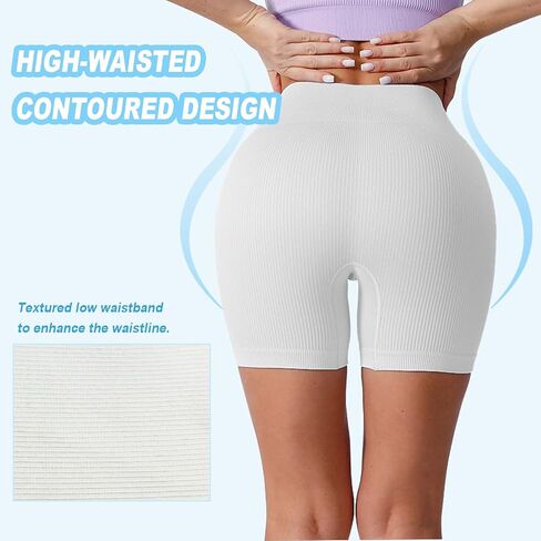 نساء شورتات رياضية عالية الخصر رفع سراويل سراويل سراويل راكب الدراجة النارية صالة الألعاب الرياضية واليوغا والركض in Kuwait