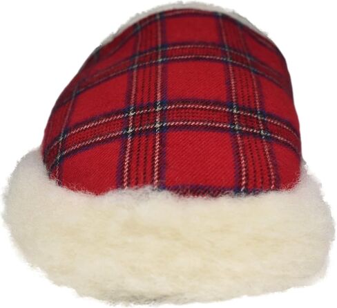Irish Flannel Slippers, Tartan Fluffy Wool Winter House Shoes, Made in Ireland in Saudi Arabia